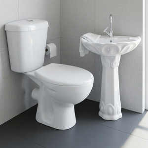 Ensemble WC et lavabo moderne en céramique avec combinaison de cuvette de toilette et de lavabo, prix de l'ensemble de salle de bain - Product Image 6