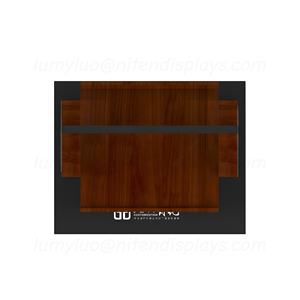 Présentoir autoportant en bois massif avec étagères pour matériaux de construction, échantillons de verre, carreaux et quincaillerie pour salle d'exposition - Product Image 4