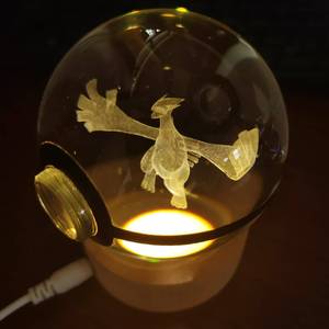 Incandescente 8cm <span class=keywords><strong>di</strong></span> cristallo 3D personaggio dei cartoni animati <span class=keywords><strong>Anime</strong></span> Poke Ball con Base in legno <span class=keywords><strong>di</strong></span> natale regali <span class=keywords><strong>di</strong></span> notte lampada regali per bambini giocattolo - Product Image 6