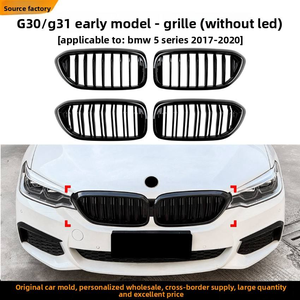 Parrilla Delantera Negra Estilo Riñón de Doble Listón de Plástico ABS para BMW Serie 5 G30 G38 2017-2020 Pre-LCI, Parrilla de Modificación para Automóvil - Product Image 3