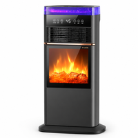 Chauffage portable autonome avec atomisation 3D, ventilateur de cheminée à flammes simulées, humidification à vapeur, commande vocale et télécommande