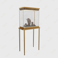 Vitrine à bijoux et montres Sundo Luxury en acier inoxydable et verre trempé avec éclairage LED et étagères pour les bijouteries