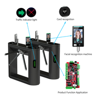 Portillon à trois rouleaux en acier inoxydable avec lecteur de carte, reconnaissance faciale par code QR, pour passage piéton, IP65, anti-pincement et anti-collision