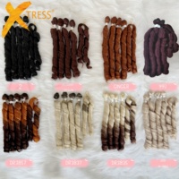 X-TRESS Cheveux pré-étirés Auburn Brown French Curl pour tresses, extensions de cheveux bouclés ondulés pour tresses au crochet, extensions de cheveux rebondissantes