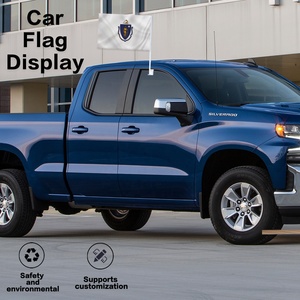 Personalized Massachusetts Car Window Flag 12x18 Inch Double Sided Polyester The Bay State Auto <b>Banner</b> with Clip Pole Sports - Product Image 3