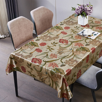 Nappe en PVC métallisé RNPT Delicate Blossom avec support tissé, imperméable et facile à nettoyer pour table à manger
