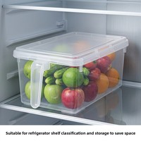Boîte de conservation alimentaire drainable transfrontalière pour réfrigérateur domestique, panier de rangement transparent superposé pour fruits et légumes, frais