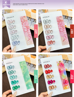 AMO – Lot de 6 vernis à ongles gel effet œil de chat cristallin, semi-permanent, scintillant, magnétique, UV LED, à retirer par trempage, avec présentoir