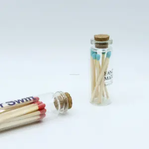 2024 custom candle matches in glass jar 48mm 80mm 100mm 120mm glass jar for matches in glass jar