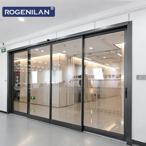 Portes coulissantes automatiques à induction <span class=keywords><strong>sur</strong></span> mesure Rogenilan, en aluminium, <span class=keywords><strong>double</strong></span> vitrage trempé - Product Image 1
