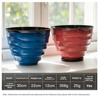 Pot Tanam Plastik Tahan Lama Motif Gelombang Bunga, Pot Tanam Bernapas Besar untuk Balkon Rumah, Cocok untuk Mawar dan Hydrangea