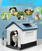 Große Luxus-Hundehütte mit Dach für Draußen, Abnehmbar, Regenfest, Einfach Modern, Atmungsaktiv, Leicht zu Montieren