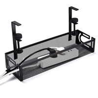 Corbeille à câbles métallique, organiseur de bureau pour produits de soin, plateaux flexibles pour câbles, kit de gestion des câbles encastré, corbeille en treillis métallique
