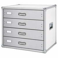 Commode de rangement à tiroirs multi-compartiments avec séparateurs en grille et supports pour flacons - Armoire de rangement pour fournitures médicales en aluminium thermolaqué ISO-9001