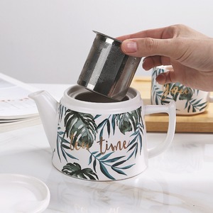 Pot en céramique Mère et Enfant, service à thé européen deux tasses et un pot, théière à fleurs avec filtre, ensemble de thé de l'après-midi empilable - Product Image 3