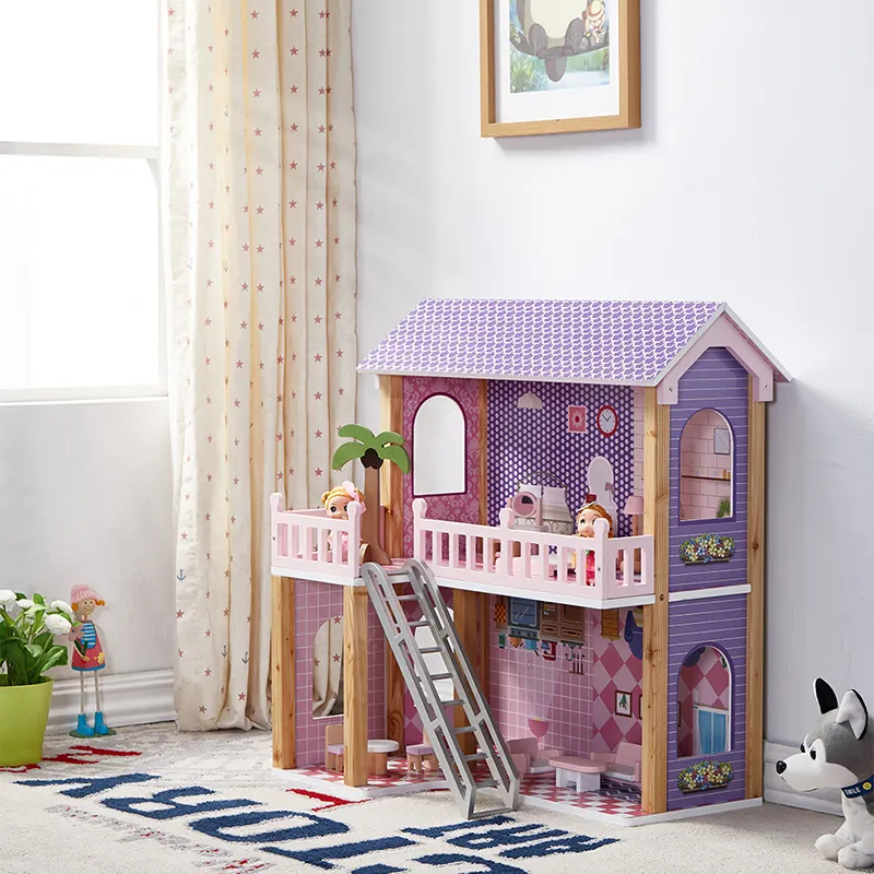 Miniature Model Dolls House Nursery Baby Crib Diy Craft Doll House Accessories Wood Doll House