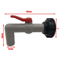 DN50 2 pouces S60x6 filetage IBC fourre-tout réservoir adaptateur capuchon avec Long 1 pouce en plastique robinet de sortie