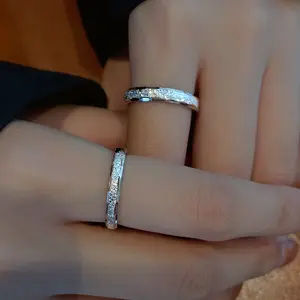 925 Sterling Silver Couple Ring Vegan Ring Niche Premium Sense Pair Open Ring Valentine's Day And Mother's Day Gifts