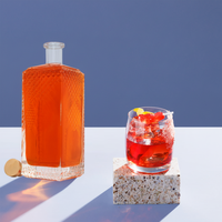Bouteille en verre Brilliance 750 ml pour Vodka, Whisky, Tequila, Brandy, Diffuseur, Écologique, avec bouchon de conservation, Gravure, Logo personnalisé, Finition givrée