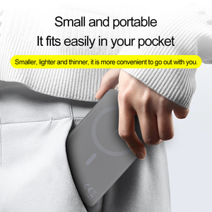 CITICITY Ultra-thin Magnetic Wireless <b>Charger</b> & Power Bank 5000mAh Fast Charging Holder Portable 18W Li-Polymer <b>Battery</b> - Product Image 4