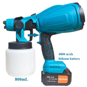 Pistola pulverizadora eléctrica recargable con batería de litio de 21V, herramientas convenientes para aplicación de pintura de látex - Product Image 5