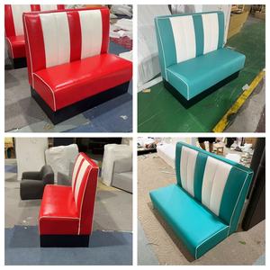 Venta directa de fábrica mesas y sillas de restaurante hamburguesa comida rápida restaurante cabina sofá americano retro mesas y sillas de hotel - Product Image 5