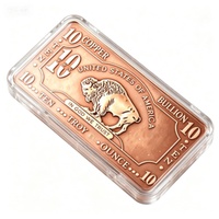 Lingote Rectangular de Cobre Puro .999 de 10 Onzas, Chapado, Coleccionable, Venta Directa de Fábrica al Por Mayor