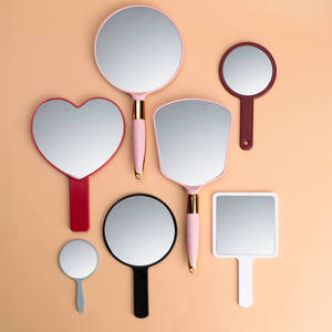 Logo personalizzato HD illuminato specchio per il trucco da viaggio tasca vetro di bellezza in varie forme come cuore e rombo uso quotidiano specchio cosmetico - Product Image 2