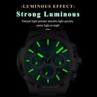 Montre pour homme de style sportif et professionnel, bracelet en acier inoxydable, boîtier en alliage, grand cadran à aiguilles, mouvement à quartz, design élégant