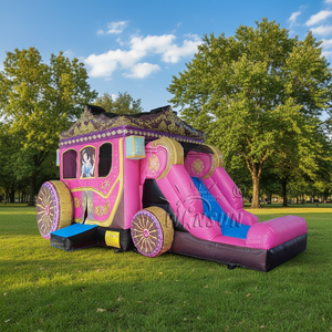 WINSUN Casa Gorila Cama Rebotar Sophia Rebotando 10 'x 10' Inflable Casa Rebotante Princesa Carruaje Castillo - Product Image 1