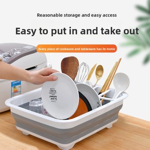 Factory Wholesale Made Plastic <b>Kitchen</b> <b>Storage</b> Bowls Chopsticks Drain <b>Rack</b> Folding Modern Minimalism Dish <b>Rack</b> - Product Image 5