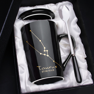 Taza de porcelana con signo del zodiaco, tazón de astrología, regalo, horóscopo, Juego de vasos con caja de regalo y cuchara - Product Image 5