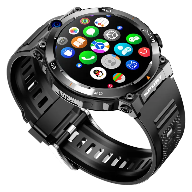 Yeni yetişkin Android telefon akıllı saat 1.39 inç ekran Gravitysensor 900mAh destek BT 4G Android 8. GPS ile 1 akıllı saat