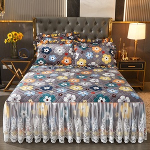 Juego <span class=keywords><strong>de</strong></span> <span class=keywords><strong>cama</strong></span> <span class=keywords><strong>de</strong></span> terciopelo grueso <span class=keywords><strong>para</strong></span> el hogar y el Hotel, conjunto <span class=keywords><strong>de</strong></span> <span class=keywords><strong>cama</strong></span> <span class=keywords><strong>de</strong></span> lujo <span class=keywords><strong>de</strong></span> tamaño completo, con encaje - Product Image 1