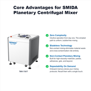 Mélangeur centrifuge sous vide sans contact 700 ml, équipement de dégazage et d'homogénéisation de matériaux de laboratoire <span class=keywords><strong>SMIDA</strong></span> TMV-700T - Product Image 3