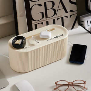 Multifunctional Rectangle PP <strong>Storage</strong> <strong>Box</strong> with Card Slot Wire Patch Board &amp; <strong>Cable</strong> Management Bin - Product Image 6