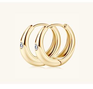 NATUNA Bijoux de luxe en argent 925 Mossanite pour Halloween Boucles d'oreilles en or en forme de clou Moissanite minimaliste personnalisé pour mariage - Product Image 4