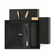 Coffret Cadeau d'Entreprise Personnalisé 2026 avec Carnet, Stylo et Bouteille Isotherme, Papeterie d'Entreprise Haut de Gamme Cousue à la Main, Boîte Cadeau