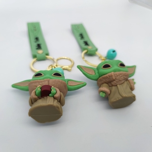 4 Designs Hot Selling Décoration Cadeaux Anime Figure Souvenir 3d Baby <span class=keywords><strong>Yoda</strong></span> Character Pvc Cartoon Keychain - Product Image 4