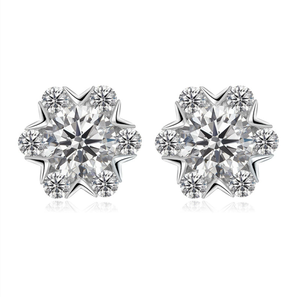 ชุดต่างหูเพชรโมอิสรูปเกล็ดหิมะประกายสำหรับสวมใส่ทุกวันและโอกาสพิเศษ - Product Image 3