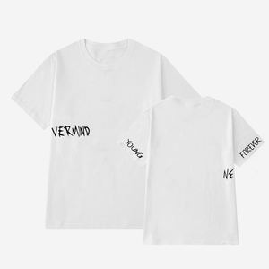 Camiseta con logotipo de tatuaje, Camiseta con estampado de <span class=keywords><strong>letras</strong></span> para mujer y hombre, camisetas de manga corta de algodón de verano, camiseta Unisex de moda Kpop - Product Image 3