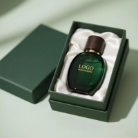 Flacon de parfum en verre rond noir de luxe vide avec étiquette personnalisée, 30 ml, 50 ml, 100 ml, emballage cosmétique, avec boîte, diffuseur à bâtonnets