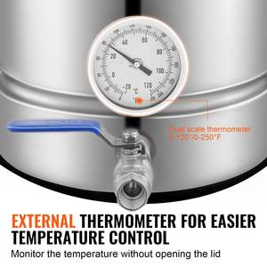 DB, venta al por mayor, hervidor de acero inoxidable de 5 galones, olla de cerveza inferior de tres capas con suministros de elaboración casera para uso doméstico - Product Image 3