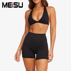 China Supplier Breathable <strong>Activewear</strong> for Women Custom Workout Shorts Halter Neck <strong>Yoga</strong> Bra Open Back Sports Bra for Gym Wear - Product Image 6