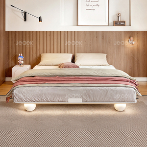 Base de Cama Moderna Minimalista sin Cabecera de Acero Inoxidable, Ahorra Espacio para Apartamentos Pequeños, Inspirada en el Planeta, para Dormitorio Secundario - Product Image 5