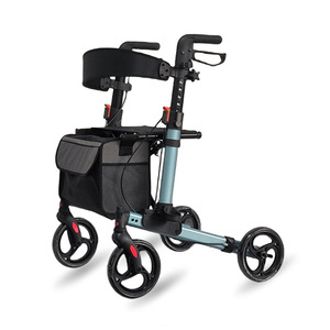 Đi bộ Hỗ trợ khung cho người già rollator Walker rollator Walker Walker với ghế Trọng lượng nhẹ dành cho người lớn đứng Walker với bánh xe - Product Image 1