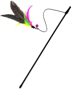 Qbellpet Pearl Fasan Feather mit Bell <span class=keywords><strong>Toy</strong></span> <span class=keywords><strong>Cat</strong></span> Teaser Zauberstab Interaktives Katzen spielzeug <span class=keywords><strong>Scratcher</strong></span> Fire Feather Plaything Stick <span class=keywords><strong>Toy</strong></span> - Product Image 4