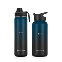 Thermos à large ouverture de 22 oz, 32 oz, 40 oz, double paroi, acier inoxydable 18/8 304 de qualité alimentaire, bouteille d'eau personnalisée