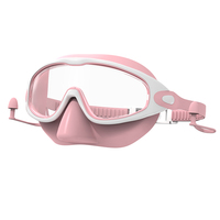Masque de plongée HD étanche pour sports aquatiques, grande monture, avec protection du nez, en silicone, pour adultes, avec bouchons d'oreilles