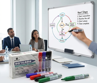 Marque Joycolour, marqueur effaçable à sec rechargeable 4 couleurs, lot en vrac pour salle de classe et salle de réunion